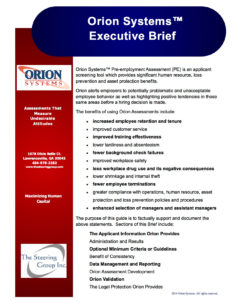 Orion Systems Executive Brief